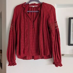 Veronica Beard Deep Red Blouse